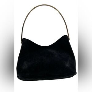 Gucci Suede Metal Strap Hobo Bag